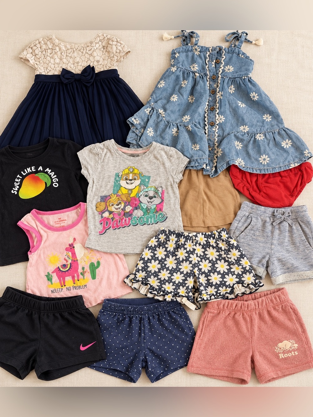 Toddler Girls Summer 2T Clothing Bundle Lot Dresses Shorts Shirts Sleepwear